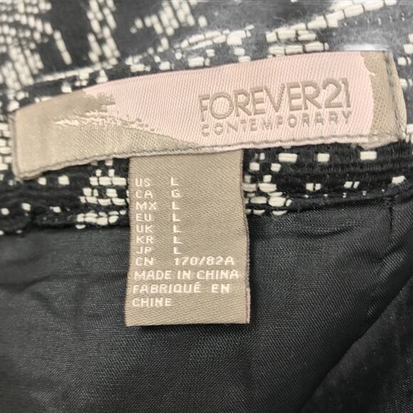 Forever 21 Black Tan Hi-Lo Pencil Skirt Women's Size Large - Picture 4 of 6